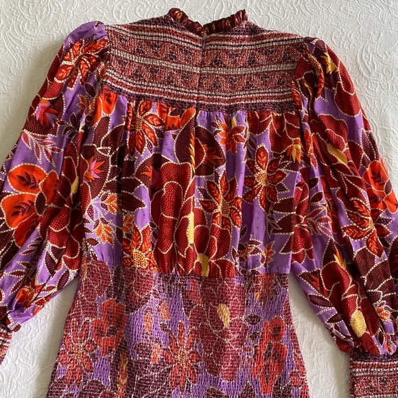 🥭 FARM RIO Sweet Floral Long Sleeve Minidress - Picture 9 of 17